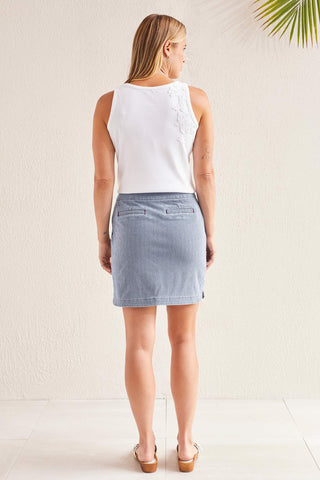 alt view 4 - PULL-ON SKORT WITH CONTRAST STITCHING-Jet blue