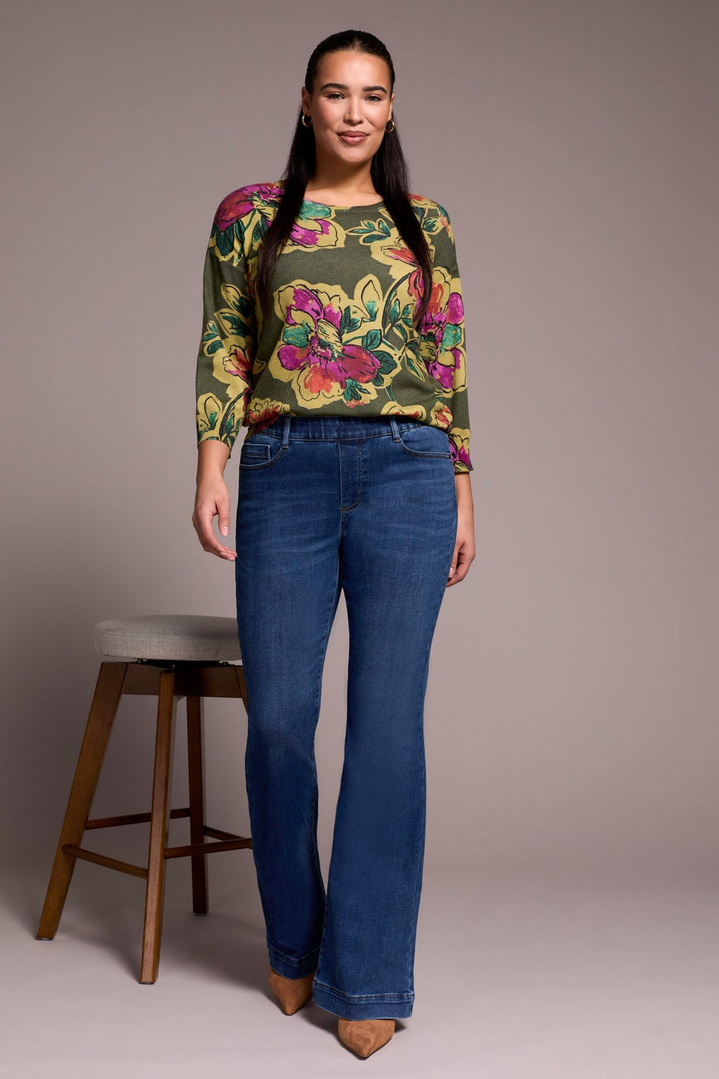 Audrey Pull On Embroidered Jeans