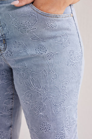 alt view 3 - AUDREY CROP JEANS WITH EMROIDERY-Blueglow