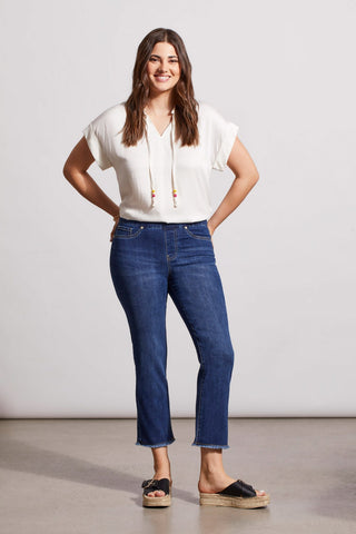 alt view 1 - AUDREY PULL-ON STRAIGHT CROP PANT-Realblue