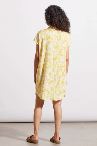 alt view 4 - BUTTON-UP SHIRT DRESS WITH CAP SLEEVES-Bright gold
