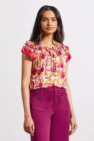 alt view 3 - FLORAL BLOUSE WITH FRILL ACCENTS-Limoncello
