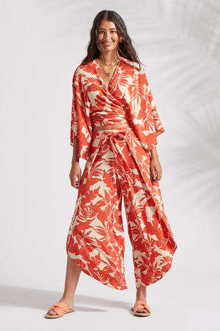 alt view 2 - PRINTED FAUX WRAP COVER-UP PANTS WITH SASH-Napali