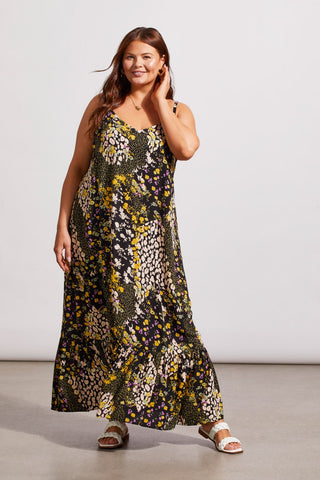 alt view 1 - PRINTED MAXI DRESS WITH BOTTOM FRILL-Limoncello
