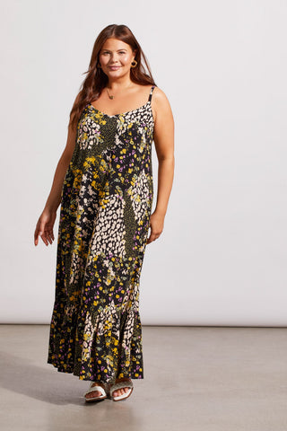 alt view 2 - PRINTED MAXI DRESS WITH BOTTOM FRILL-Limoncello