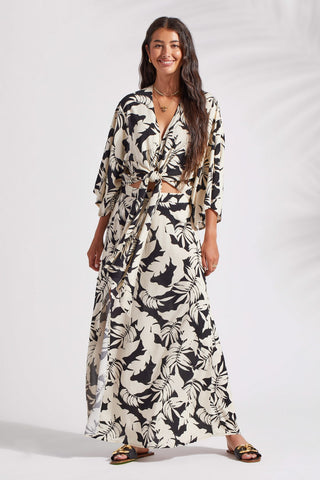 alt view 1 - PRINTED PULL-ON MAXI SKIRT WITH SLIT-Wailea