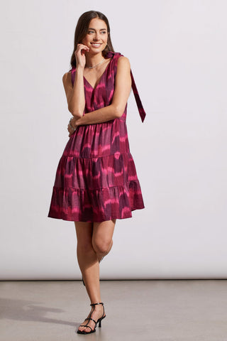 alt view 3 - TIERED SHORT DRESS WITH BOW DETAIL-Daiquiri