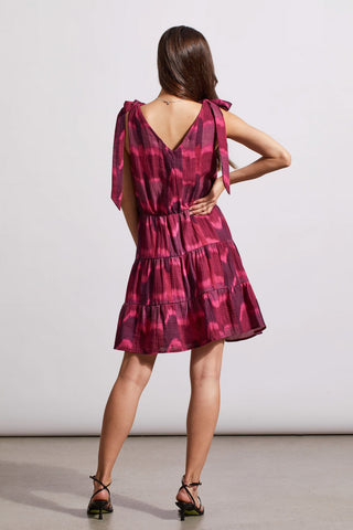 alt view 4 - TIERED SHORT DRESS WITH BOW DETAIL-Daiquiri