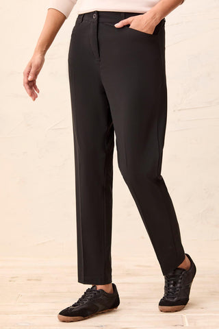 Lighweight Technical Straight Leg Pants-Black