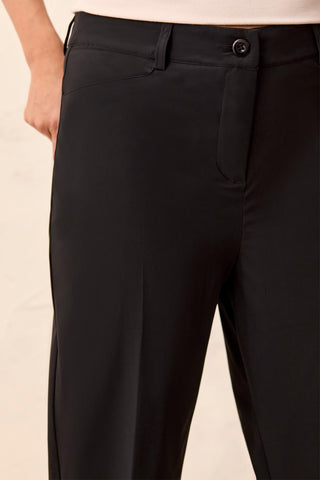 Lighweight Technical Straight Leg Pants-Black