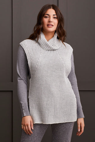 BOAT NECK SWEATER WITH BUTTON SLEEVE-H.charcoal