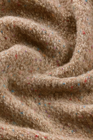 Boucle Long-Sleeve Crew Neck Sweater-Icelatte