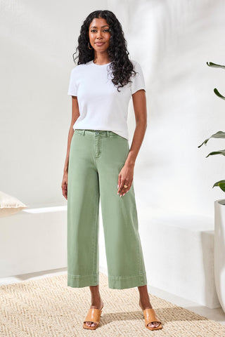 Comfort Stretch High Rise Palazzo Pants-Moss
