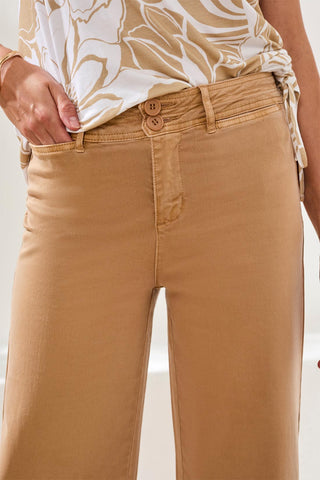 Comfort Stretch High Rise Palazzo Pants-Sesame