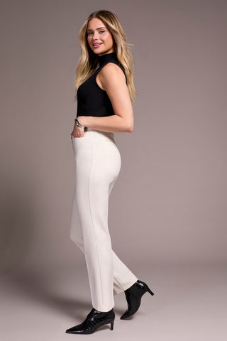 Petite Signature Luxury Twill Straight-Leg Trouser-Moonstone