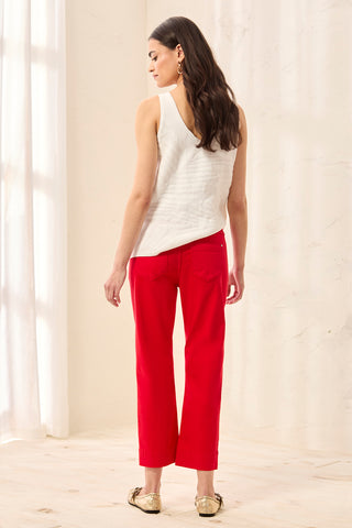 Comfort Stretch Pull-On Kick Flare Capris-Sangria