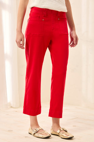 Comfort Stretch Pull-On Kick Flare Capris-Sangria