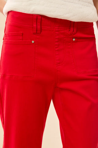 Comfort Stretch Pull-On Kick Flare Capris-Sangria