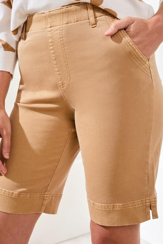 Comfort Stretch Pull-On Bermuda Shorts-Sesame