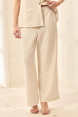 Pantalon Cheville Large En Maille Gonflée-Canvas