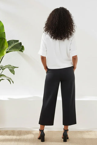 Flatten It® Wide Leg Pull-On Capris Pants-Black