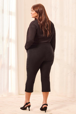 Pantsacourt Ajusté Plus Flatten It® Avec Fente À Pression-Noir