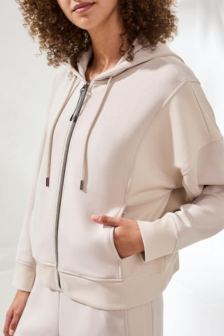 Techno Lux Hooded Cardigan Combo-Sanddune
