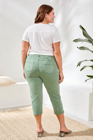 Pantacourt Ajusté Plus En Jean À Enfiler-Mousse