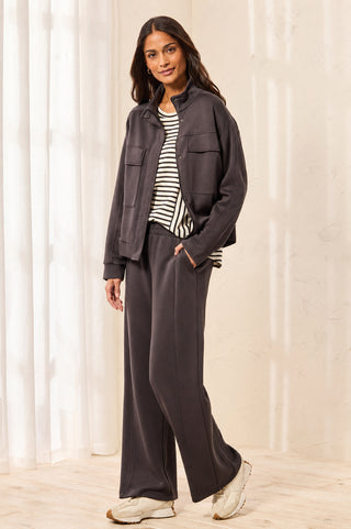 TECHNO LUX Scuba Knit Pull-On Wide Leg Joggers-Tornado