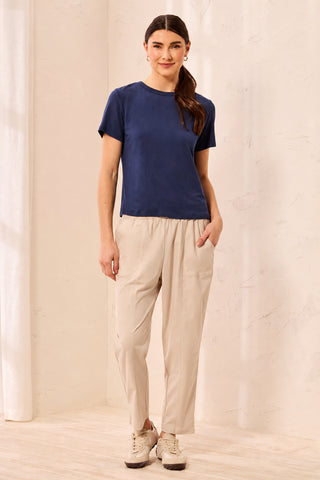 Premium Modal Ultra-Soft Short Sleeve Crew Neck Tee-Jet blue