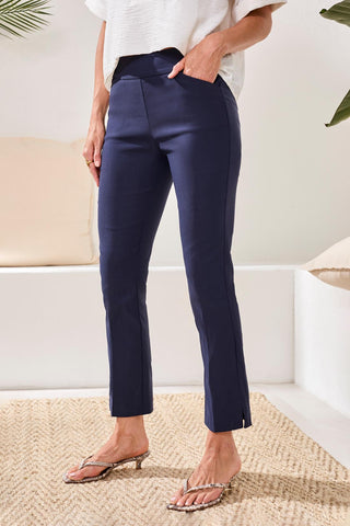 Pantalon Longueur Cheville À Taille Lissante Flatten-It-Bleu Profond