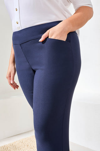 Size Inclusive Year Round Basics Flatten It® Ankle Pants-Jet blue
