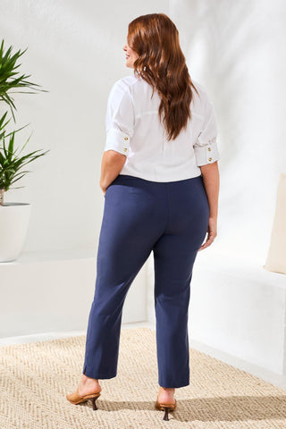 Size Inclusive Year Round Basics Flatten It® Ankle Pants-Jet blue