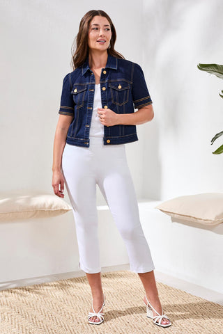 Flatten It® Pull-On Capris-White