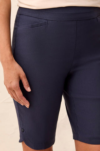 Flatten It® Pull-On Short Snap Slit-Jet blue