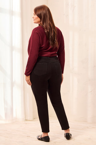 Jean Sophia Curvy Filiforme À La Cheville-Noir