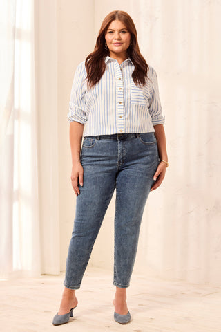 Jean Sophia Curvy Filiforme À La Cheville-Vintage Foncé