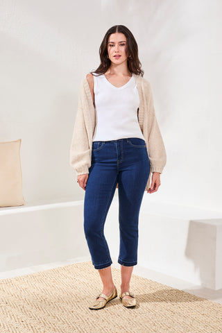 Sophia Curvy Micro Flare Jeans-Deepwater