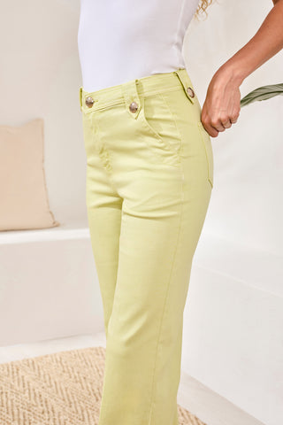 Comfort Stretch Brooke Hugging Palazzo Marine Denim-Lemongrass