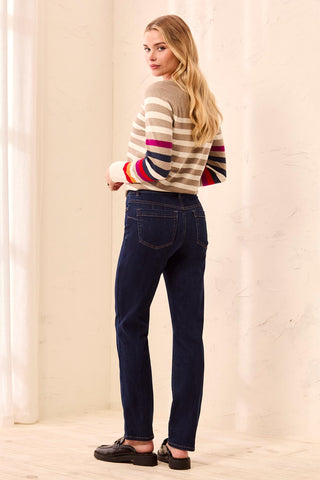 Sophia Curvy Boundless Stretch Denim Pull-On Straight Leg Jeans-Darknight