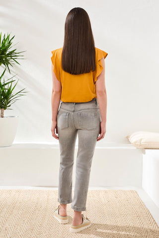 Audrey Boundless Stretch Denim Straight Leg Crop Jeans-Cloudygrey