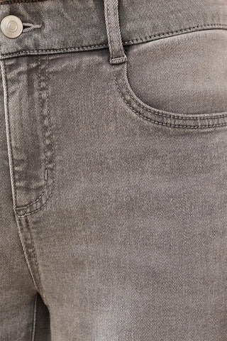 Audrey Boundless Stretch Denim Straight Leg Crop Jeans-Cloudygrey