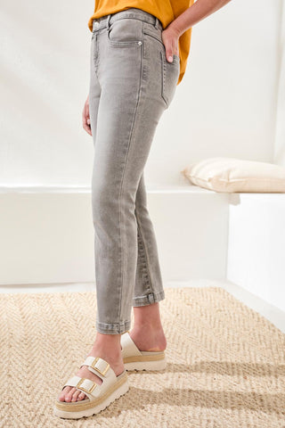 Audrey Boundless Stretch Denim Straight Leg Crop Jeans-Cloudygrey