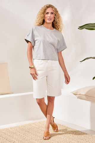 Blue Thread Soft Touch Mercerized Cotton Crew Neck T-Shirt-Ltgreymix