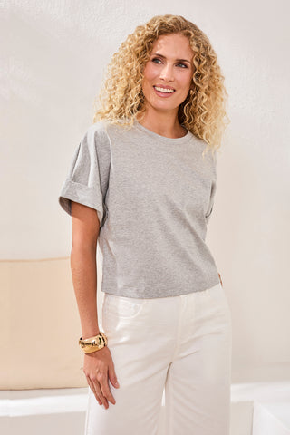 Blue Thread Soft Touch Mercerized Cotton Crew Neck T-Shirt-Ltgreymix