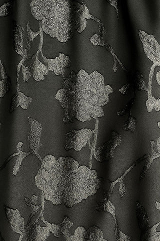 Chiffon Square Neck Puff Sleeve Blouse-Black