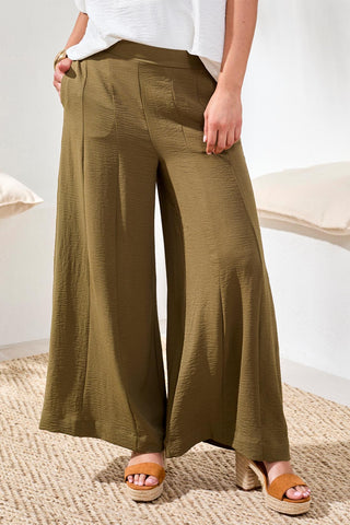 Lightweight Airlfow Wide Leg Flowy Pants-Rainforest