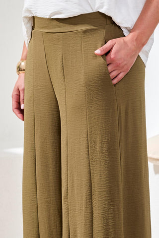 Lightweight Airlfow Wide Leg Flowy Pants-Rainforest