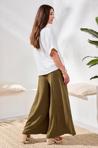 Lightweight Airlfow Wide Leg Flowy Pants-Rainforest