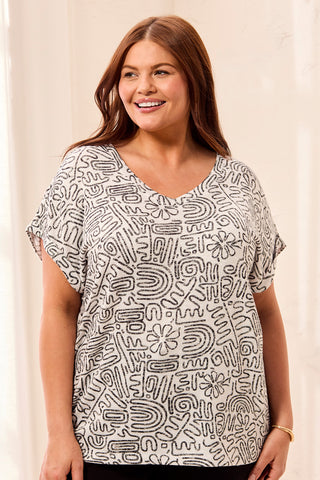 Size Inclusive Cap Sleeve Wear Two Ways Top-White